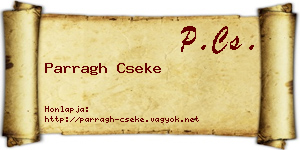Parragh Cseke névjegykártya